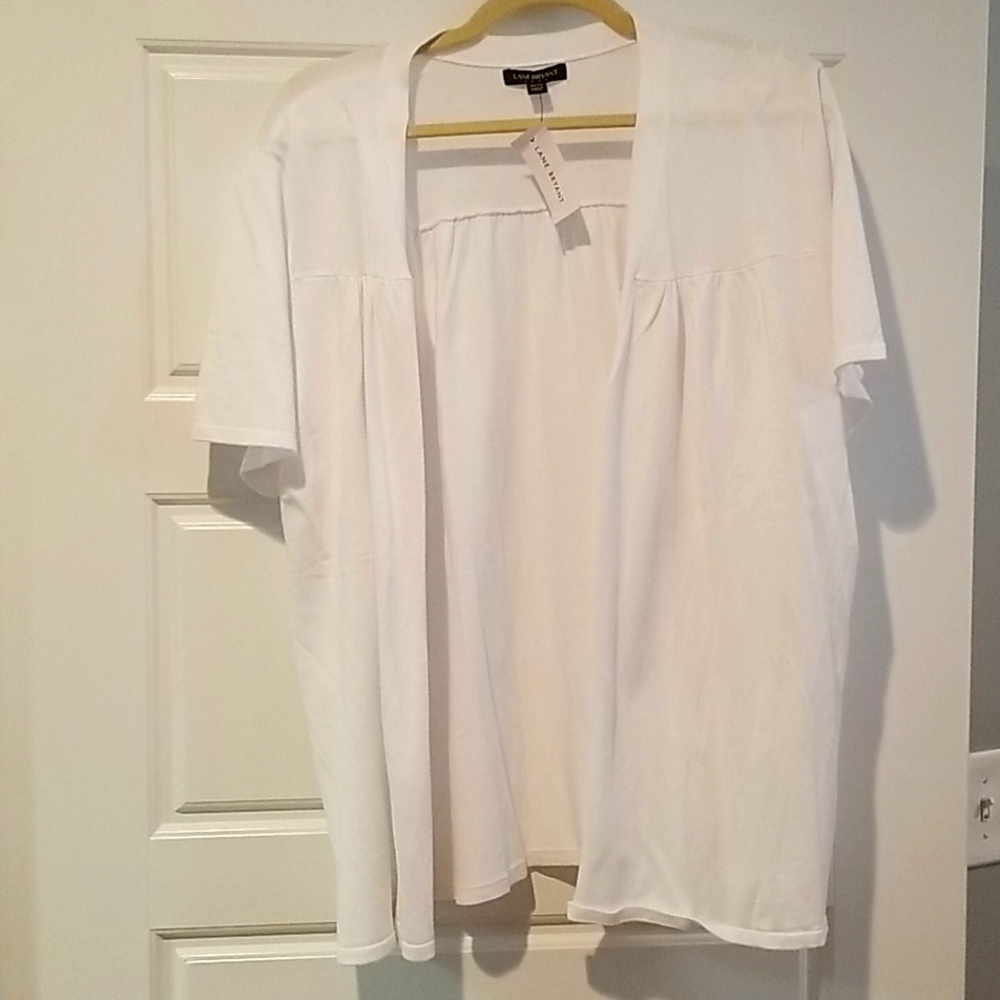 White Short Sleeved Cotton Cardi